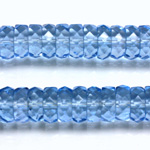 Czech Glass Fire Polished Bead - Rondelle 10x4MM LT SAPPHIRE