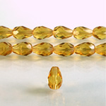 Czech Glass Fire Polish Bead - Pear 10x7MM TOPAZ