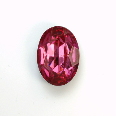 Glass Point Back Foiled Tin Table Cut (TTC) Stone - Oval 25x18MM ROSE