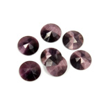 Fiber-Optic Flat Back Cabochon - Rauten Rose Round 09MM CAT'S EYE PURPLE