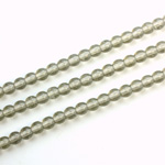 Czech Pressed Glass Bead - Smooth Round 04MM BLACK DIAMOND