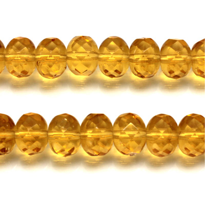 Czech Glass Fire Polish Bead - Rondelle Donut 09x6MM TOPAZ