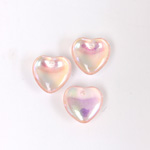 German Pressed Glass Pendant - Smooth Heart 10MM ROSALINE/AB