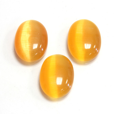 Fiber-Optic Flat Back Cabochon - Oval 18x13MM CAT'S EYE SUN