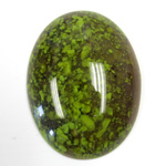 Italian Plastic Flat Back Cabochon - Oval 40x30MM MOSS AGATE MATRIX (3200)