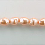 Czech Glass Pearl Bead - Baroque Twisted 13x11MM LT ROSE 70424