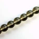 Czech Pressed Glass Bead - Smooth Round 10MM BLACK DIAMOND
