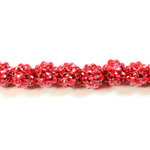 Acrylic Rhinestone Bead with 2MM Hole Resin Base - 12MM RUBY