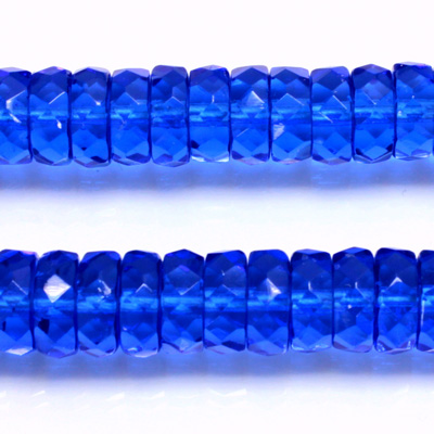 Czech Glass Fire Polished Bead - Rondelle 10x4MM SAPPHIRE