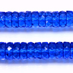 Czech Glass Fire Polished Bead - Rondelle 10x4MM SAPPHIRE