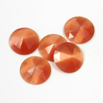 Fiber-Optic Flat Back Cabochon - Rauten Rose Round 12MM CAT'S EYE COPPER