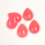 Gemstone Flat Back Cabochon - Pear 14x10MM QUARTZ DYED #98 SALMON