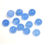 Gemstone Flat Back Cabochon - Round 07MM QUARTZ DYED #12 CALCEDON