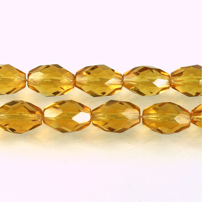 Czech Glass Fire Polish Bead - Oval 11x8MM TOPAZ