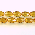 Czech Glass Fire Polish Bead - Oval 11x8MM TOPAZ