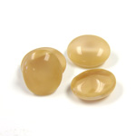 Glass Point Back Buff Top Stone Opaque Doublet - Oval 12x10MM BEIGE MOONSTONE