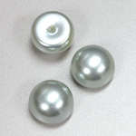 Glass High Dome Cabochon Pearl Dipped - Round 18MM LT BLUE