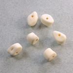 Plastic Bead - Opaque Color Irregular Nugget 10x6MM MATTE IVORY