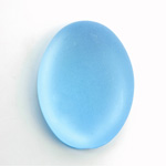 Plastic Flat Back Foiled Cabochon - Oval 40x30MM MATTE LIGHT SAPPHIRE