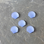 Glass Cabochon - Shell 08x7MM MATTE LT SAPPHIRE Foiled