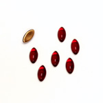 Glass Medium Dome Foiled Cabochon - Navette 08x4MM RUBY