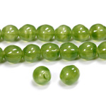 Czech Pressed Glass Bead - Baroque Oval 08x7MM TAIWAN JADE