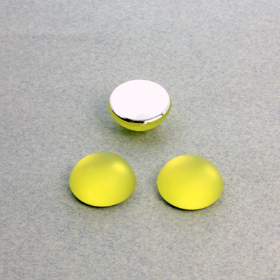 Plastic Flat Back Foiled Cabochon - Round 13MM MATTE JONQUIL