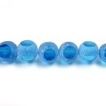 Glass 3 Cut Window Bead 12MM AQUA with FROST FINISH