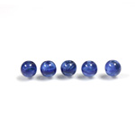 Czech Glass Lampwork Bead - Round 06MM SWIRL BLUE 02953