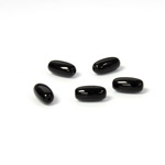 Czech Pressed Glass Bead - Smooth Oval 09x4MM JET