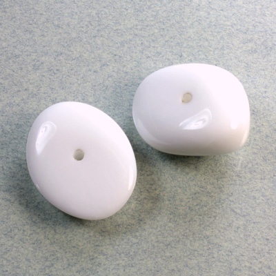 Plastic Bead - Opaque Color Smooth Spacer 23x18MM CHALKWHITE