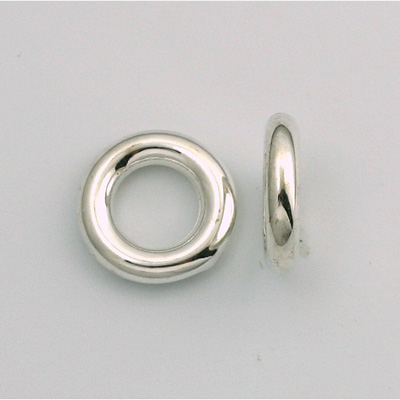 Metalized Plastic Smooth Bead - Ring 16MM SILVER