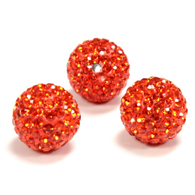 Rhinestone Bead Pave with 2.0MM Hole Metal Base Round 14MM HYACINTH