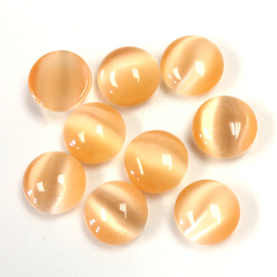 Fiber-Optic Cabochon - Round 09MM CAT'S EYE PEACH