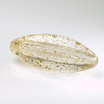 Plastic Bead - Smooth Flat Oval Propellar 36x16MM GOLD DUST on CRYSTAL