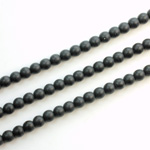 Czech Pressed Glass Bead - Smooth Round 04MM MATTE JET