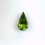 Glass Point Back Foiled Tin Table Cut (TTC) Stone - Pear 13x7.8MM OLIVINE