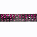 Czech Rhinestone Rondelle - Square 04.5MM FUCHSIA-BLACK