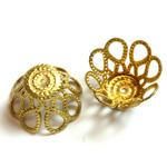 Brass Filigree Bead Cap 16MM RAW Unplated