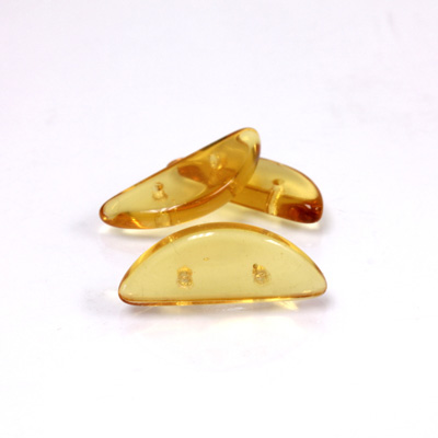 Czech Pressed Glass Bead - Half-Circle Rondelle 19x7MM TOPAZ