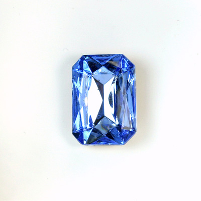 Glass Point Back Tin Table Cut (TTC) Stone - Cushioned Octagon 14x10MM LT SAPPHIRE