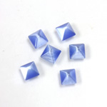 Fiber-Optic Cabochon - Pyramid Top 06x6MM CAT'S EYE LT BLUE
