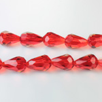 Chinese Cut Crystal Bead - Pear 13x9MM LIGHT SIAM RUBY