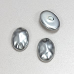 Glass Cabochon Baroque Top Pearl Dipped - Oval 18x13MM LT GREY