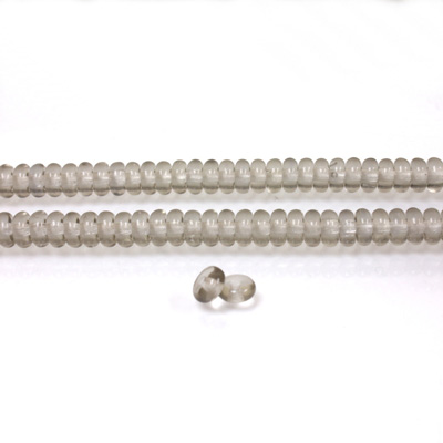 Czech Pressed Glass Bead - Smooth Rondelle 4MM BLACK DIAMOND