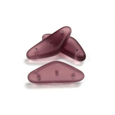 Czech Pressed Glass Bead -Triangle Rondelle 22x8MM MATTE AMETHYST