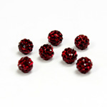 Rhinestone Bead Pave with 1.0MM Hole Metal Base Round 06MM GARNET