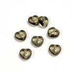 Czech Pressed Glass Bead - Smooth Heart 08x8MM BLACK DIAMOND