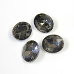 Cut Crystal Point Back Fancy Stone Foiled - Oval 12x10MM BLACK DIAMOND