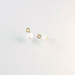 Glass Fire Polished Bead with 1 Brass Loop - Round 04MM CHALKWHITE/Brass